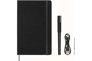 Moleskine Smart Writing Set, Smart Notebook with Smart Pen Included, Moleskine Smart Notebook, Digital Notebook with Lined Pages, Large, 13x21 cm, Black