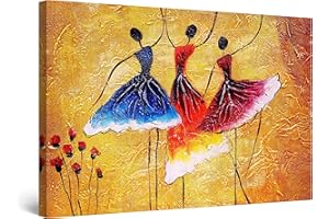 Startonight Impression Sur Toile Les Danseurs Rouge Bleu, Tableau Abstrait - Decoration Murale Salon Moderne - Image sur Toile - 80 x 120 cm