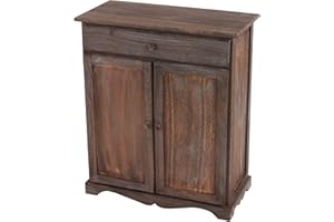 Mendler Serie Vintage credenza cassettiera Legno paulonia cassetto sportelli 33x66x78cm Marrone