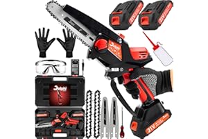 Delphi - Tools akumulatorowa piła łańcuchowa 1200 W 1200 W, z 2 akumulatorami, bezprzewodowa piła łańcuchowa z blokadą bezpieczeństwa, mała ręczna piła łańcuchowa z akumulatorem do cięcia drzew i