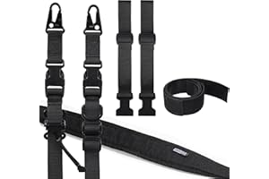 OneTigris Cinghie per fucile a 2 punti, cinghia larga da 1 pollice con moschettone intercambiabile in stile HK, lunghezza regolabile da 46 pollici a 68,5 pollici