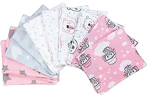 TupTam Baby Mullwindeln Spucktücher 70x80 5er / 10er Pack, Farbe: Mädchen 6, Anzahl der Teile:: 5er Pack