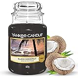 Yankee Candle Candela profumata in giara grande, Noce di cocco nera, Durata Fino a 150 Ore