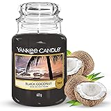 Yankee Candle Świeca zapachowa w szkle (duża) | Black Coconut | Czas palenia do 150 godzin