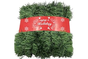 ATNKE 1600CM Navideñas Guirnaldas Decoración Decoración, Decoración Color Verde para Exteriores Interiores Utilice Vegetación Artificial Jardín Hogar Decoración Bodas,Escaleras,Chimeneas/Verde-1