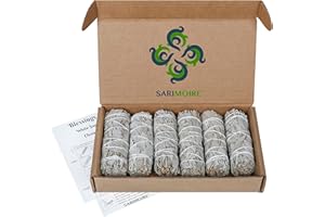 SARIMOIRE White Sage Smudge Sticks - 6-4" Sage Bundles - Perfect Sage Stick Smudge Sticks Smudging Kit Replenishment