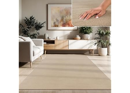 Paco Home Matta för vardagsrum enkel tvättbar mjuk kort hög, Storlek:240x340 cm, Färg:Beige 2 - Amazon Deal & Rabatt