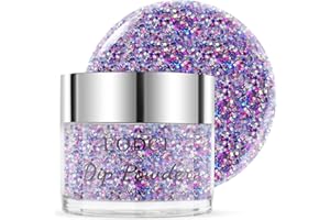 ‎EODCI EODCI Dipping Powder, 28g Dip Pulver Tauchpulver Lila Sequins Dip Pulver Nagel Dipping Puder French Nagelkunst Starter Maniküre für Salon DIY & Hause Nagelpuder