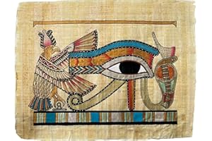 ANCIENT EGYPTIAN PAINTINGS Auge des Horus – Papyrusmalerei – authentische Papyruskunst des alten Ägypten – Ägypten Dekor – ägyptischer Papyrus – handbemalt in Ägypten – ungerahmt – gerahmt – 43,2 x 33 cm