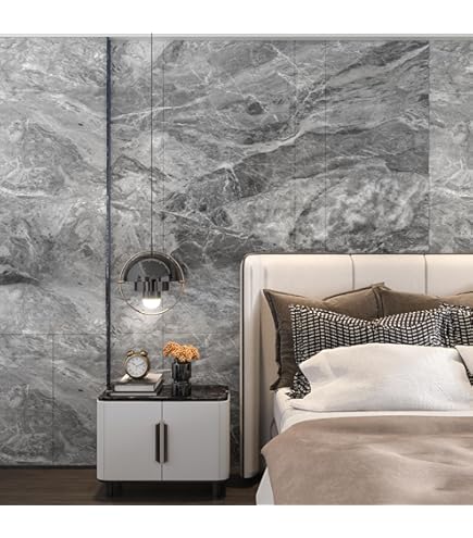 TOTIO 80 cm x 8 m Zelfklevende folie donkergrijs marmerlook zelfklevend behang muursticker doe-het-zelfmeubelstickers mat verdikt waterdicht vinyl-decoratiefolie voor keuken badkamer