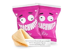 ‎SCHÖNE GÜTER Glückskekse Flachwitze 15er Packung pink | Glückskekse lustige Flachwitze für Kinder und Erwachsene zur Party, Geburtstag, Candybar, Geschenk | Kekse frisch gebacken vegan & made in Germany