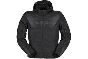 Furygan Veste homme moto SHARD - Protection avancée des épaules et des coudes - Capuche Amovible ou attachée dans le dos - Doublure thermique amovible - Manche réglable - Tailles différentes