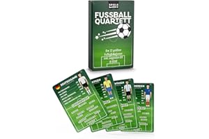QUARTETT Fussball Spiel für Fußball Fans Geschenk Fußball Kartenspiel mit den TOP Mannschaften der ewigen Tabelle Fußball - Spielkarten Fussball als Reisespiel, Geschenk, Mitbringsel, Partyspiel