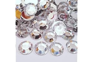 MajorCrafts® 50pcs 16mm Crystal Clear Flat Back Thick & Shiny High-Grade Large Acrylic Rhinestones