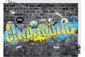 Erik Anderson 15 x Einladungskarten Kindergeburtstag (A6) - Graffiti Partyeinladungen zum Kinder Geburtstag für Jungen, Mädchen, Jugendliche & Teenager - Einladungen zur Geburtstagsfeier