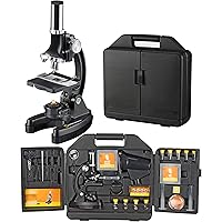 National Geographic Einsteiger Mikroskop 300-1200x mit batteriebetriebener Beleuchtung, umfangreichem Zubehör, leicht…