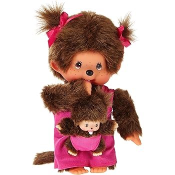 Peluche Monchichi Ou Kiki Env. 30 Cm - Marron - Vintage Années 80/90