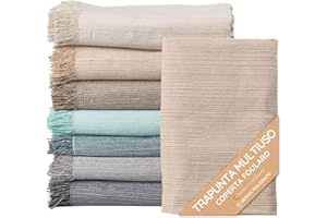 JARAPA HOME MADE WITH LOVE Trapunta Multiuso; Divano Scozzese, Coperta Foulard, Copriletto, Foulard per Divani in Cotone e Altre Fibre Finitura di Qualità Fatto in Spagna. Telo Copridivano (Marrone chiaro, 230x260cm)