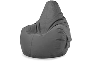 ‎GREEN BEAN Green Bean Sitzsack mit Rückenlehne 80x70x90cm - Gaming Chair mit 230L Füllung Kuschelig Weich Waschbar - Bean Bag Bodenkissen Lounge Chair Sitzhocker Relax-Sessel Gamer Gamingstuhl Grau
