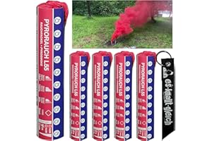PYROWEB.DE Rauchfackel Pyrorauch L55 im 5er Pack in Rot Blau Gelb Grün Orange Weiß Türkis Schwarz Rosa Lila Pink Braun von Pyroweb mit Anhänger (Rosé)