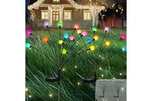 PATIOPIA Luci solari da giardino, decorazione natalizia, 20 luci solari a lucciola, luci oscillanti solari nel vento, per la decorazione di cortile, terrazza, sentiero (confezione da 2)