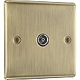 BG Electrical Single Socket For TV or FM Co-Axial Aerial Connection, Antique Brass