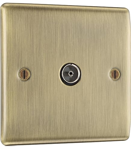 5 PACK - Antique Brass 2 Gang 13A DP Ingot Twin Double Switched Plug Socket - Black Trim - View #8