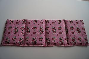 TITSCH Körnerkissen Bio-Roggen 4-Kammern 50cm x 17cm rosa mit roten Rosen