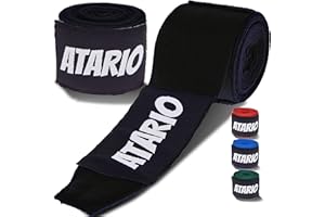 ‎ATARIO 𝐀𝐓𝐀𝐑𝐈𝐎® Boxbandagen mit Transportnetz [3m/4,5m] – Bandagen Boxen mit Daumenschlaufe – Box Bandagen Männer & Frauen halbelastisch zum Boxen, Kickboxen, Muay Thai & MMA – Boxbandagen Herren Damen