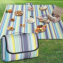 Tapis De Pique-nique Imperméable HUTHIM – 200x200 Cm – Lavable En Machine, Antidérapant – Pour Plage, Camping, Jardin – Motif Bohémien