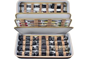 BOOBOWL Knife Display Case for Over 64 Pocket Knife Storage Box Folding Knife Organiser Holder Knife Collection Protective Carrier for Survival, Tactical, Outdoor, EDC Mini Knife, Schwarz, ID pocket