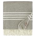 Produktbild von Linen & Cotton Decke Wolldecke Wohndecke Tagesdecke Alaska Mit Rautenmuster - 100% Reine Neuseeland Wolle, Grün (140 X 220 Cm) Sofadecke Kuscheldecke Überwurf Couch Sofa Bett Schlafzimmer Bettüberwurf