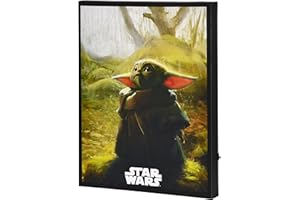 Elbenwald Star Wars Wandbild mit Grogu Motiv aus The Mandalorian batteriebetrieben 30 x 40 x 3,8 cm Mehrfarbig