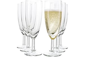 Van Well - Set di 6 bicchieri da spumante Royalty Standard, 18 cl, diametro 50 mm, altezza 160 mm, flûte da spumante, calice, champagne e bicchiere da prosecco per feste, trasparente