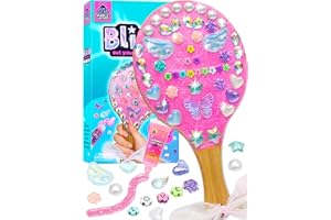 PURPLE LADYBUG Bling Out Your Mirror DIY Craft Kit for Kids -Decorate Your Own Wooden Mirror with Gems, Beads & Stickers - Arts & Crafts Gift Set for Girls Age 6+ - All-in-One Craft Gift for Birthdays