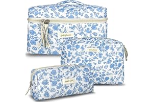 TOPALL Neceser Maquillaje Grande, Neceser Viaje Mujer de Algodón Neceser Cuero,Makeup Bag,XXL Organizador Bolsa de Aseo para Maquillaje Necessaire Viajes Accesorios de Mujer