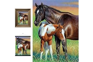 3D LiveLife Affiche murales lenticulaires Jument & Poulain de Deluxebase. Poster cheval 3D sans cadre. Décoration murale parfaite. Oeuvre originale sous licence artiste renommé, Cynthia Fisher
