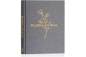 Lanpn Dziennik do czytania, dziennik dla miłośników książek, lniany dziennik w twardej oprawie z 52 recenzjami książek, śledzenie książki, notatnik, prezenty książkowe, 23,6 x 19,6 cm, 158 stron