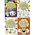 abeec Activity Books for Children - 4 A4 Books Containing: Word Search, Dot to Dot and Colouring Books for Children. Kids Travel Activity Packs for Kids