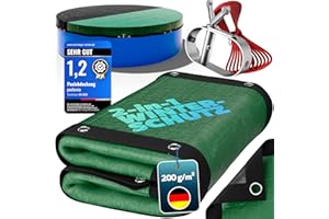 BOOTEUNDMEER poolomio® Pool Winterabdeckung oval 730 x 370 cm | 2in1 Solarplane & Poolabdeckung 7,3 x 3,7 m | Robuste 200g/m² PE Poolplane | UV-beständig, Algen- & Schmutzschutz | Planenmaß: 810 x 440 cm