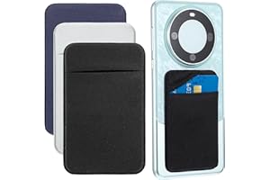 Dimeho 3-pak etui na karty telefoniczne samoprzylepne etui na telefon etui na karty kredytowe etui na tył telefonu kompatybilne z większością telefonów komórkowych, Czarny + niebieski + szary