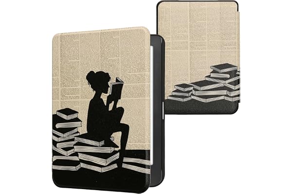 kwmobile Étui Compatible avec Kobo Clara HD Coque - Étui à Rabat magnétique Tablette eReader Similicuir - Noir-Beige