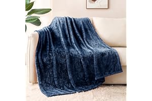 Whale Flotilla Manta Mullida de Sofá, Cálida Manta de Forro Polar para Cama, Muy Suave y Acogedora, 130 x 170 cm, Azul Marino