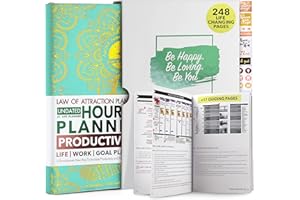 FREEDOM MASTERY Deluxe Law of Attraction Agenda de vie – Un voyage de 12 mois pour augmenter la productivité, l'objectif et le bonheur – Planificateur d'objectifs hebdomadaires, journal de gratitude + autocollants