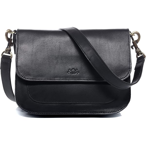 SID & VAIN Kleine schoudertas echt leer - Messenger Bag Dublin - schoudertas met schouderriem - leren tas heren en dames bruin handgemaakt