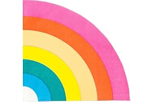 Talking Tables Rainbow Shaped Paper Napkins for Kids Birthday or Pride Party Table Decorations, Pack of 16,29 x 29 centimeters, RBNAPKINS