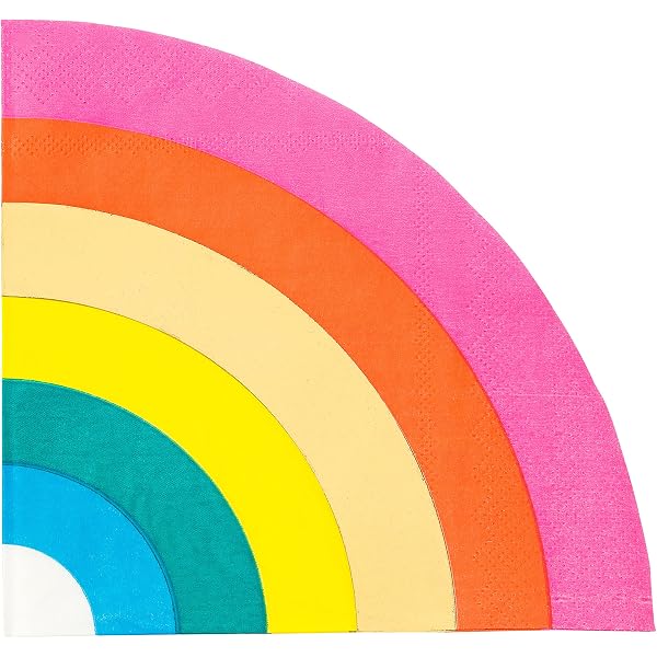 Regenbogen-Servietten – 20 Stück, Ca. 30x30 Cm | Pride-Party, Bunt Mit Goldfolie, Einweg