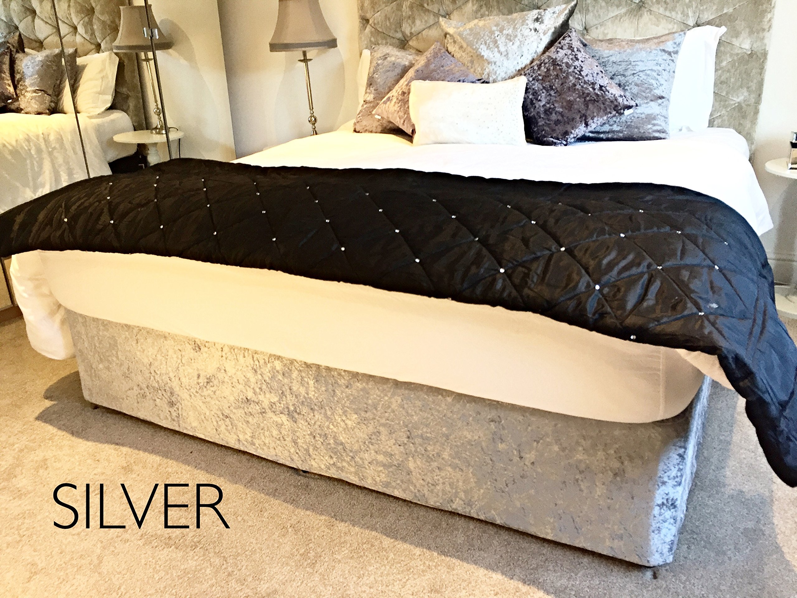 Crushed Velvet Elasticated Bed Valance/Divan Base Cover 12 Colours