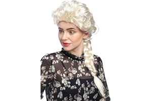 WIG ME UP - 051-P613 Peluca señora Carnaval Cosplay Barroco Cosplay Rubio Platino Larga Trenza, Trenzado, Princesa 65 cm