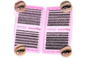 wiwoseo Individual Eyelashes 560pcs Natural Cluster Lashes D Curl Individuals Cluster Eyelashes Russian Lash Clusters Individual Lashes Natural Look Eyelash Clusters for DIY at Home (8-16MM)
